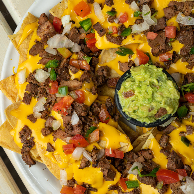 Nachos con carne Asada