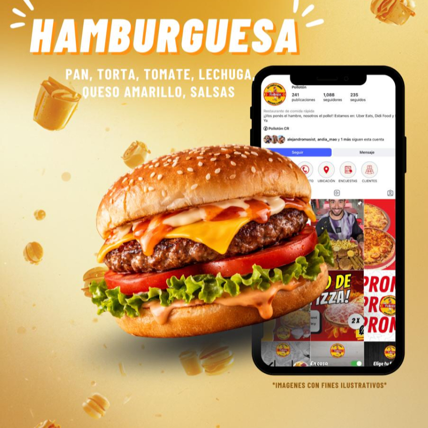 1/4 libra Sencilla + coca 12 onz 20% desc