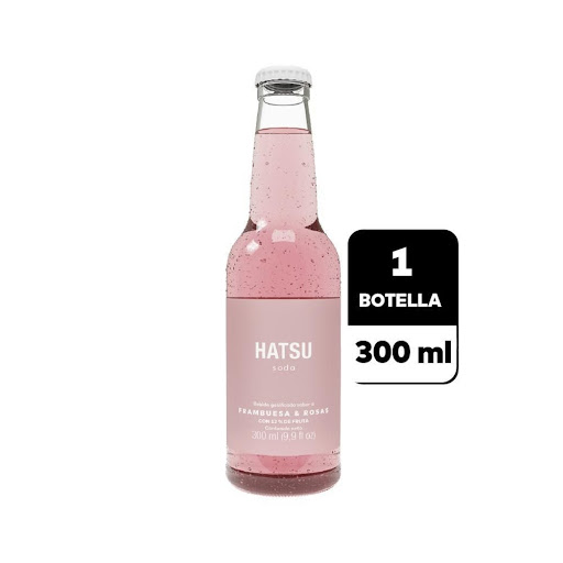 Hatsu soda frambuesa y rosas x 300 ml