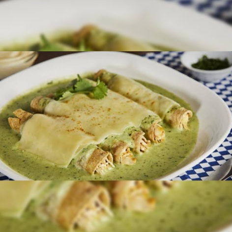 Enchiladas Suizas Grandes Rellenas de Pollo
