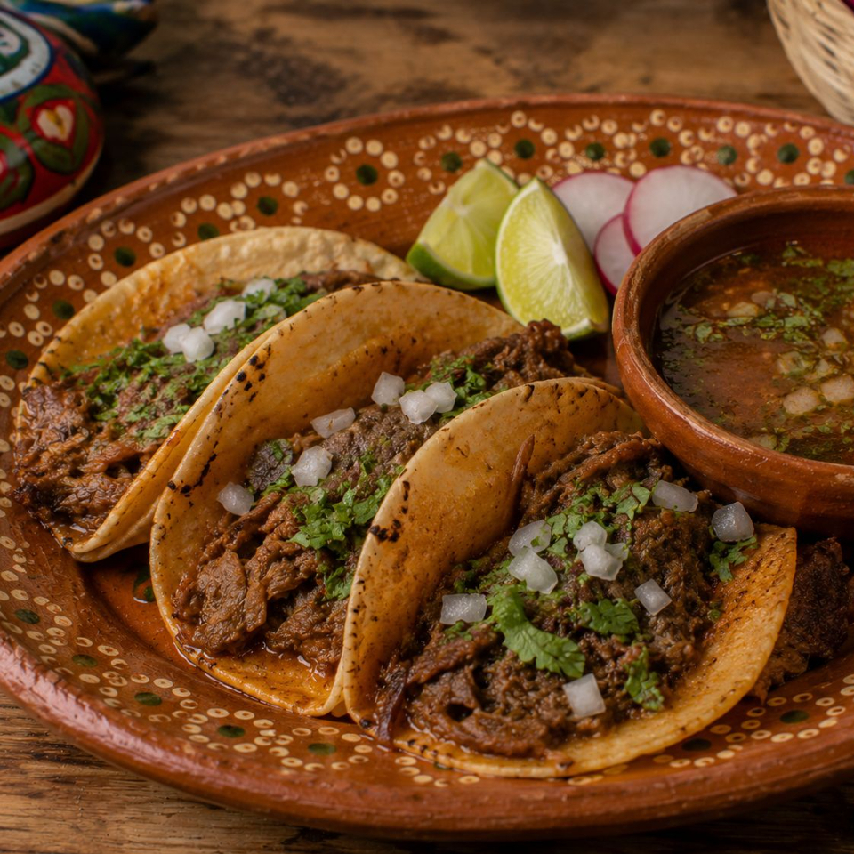 3 Tacos de Birria + 1 Agua de 1/2 L