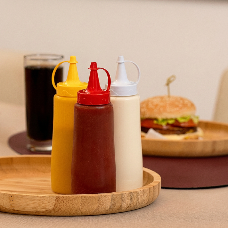 Molho verde, ketchup, barbecue ou billy jack