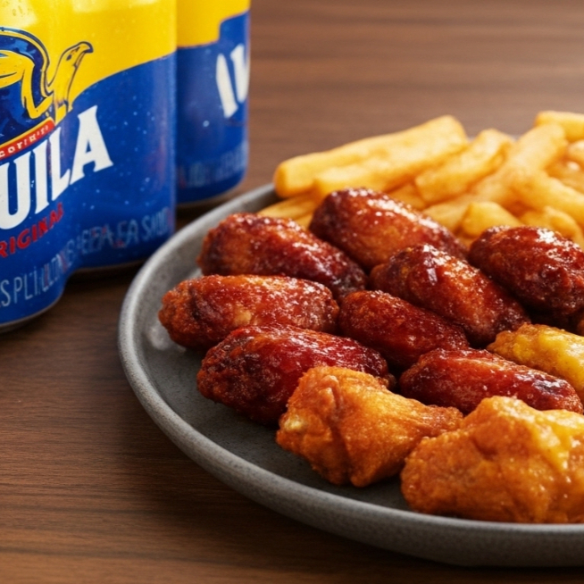 Combo Parche x 30 + 🍟🍟+ Cerveza 6 Pack.