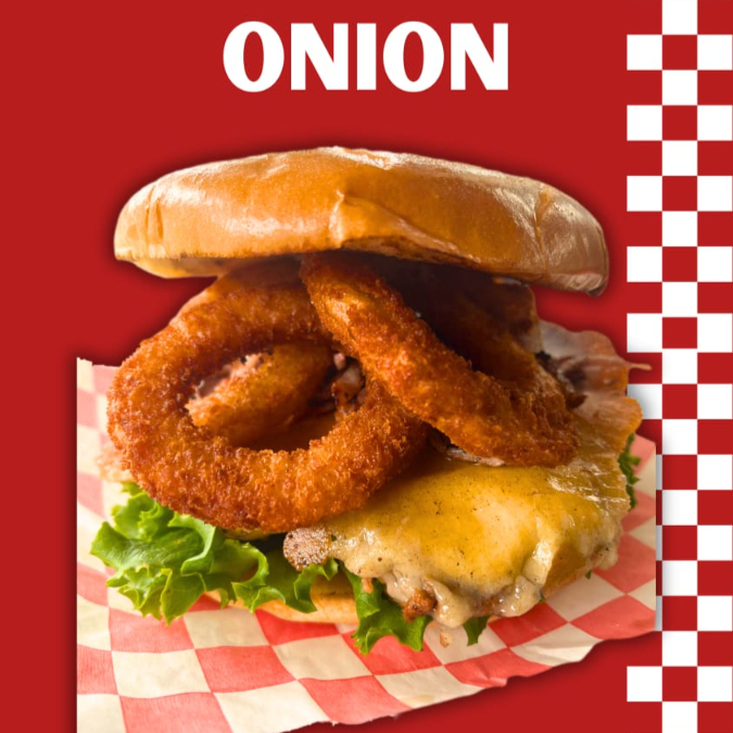 ONION BURGUER + PAPAS FRANCESAS