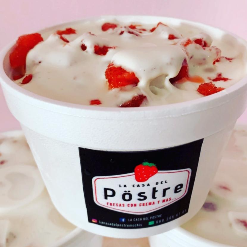 Fresas con crema 1/4 lt.
