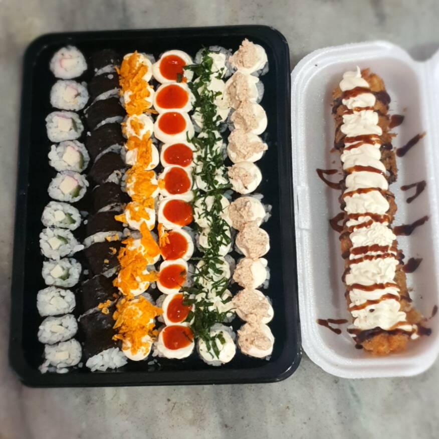 10 maki chesse Doritos
10 maki chesse tartar salmao grelhado
10 maki chesse couve crisp
10 maki chesse geleia swit
10 maki california
10 maki kani
12hot