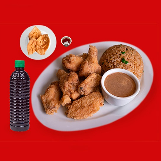 Alitas Fritas + Chaufa + Wantan Frito + Chicha