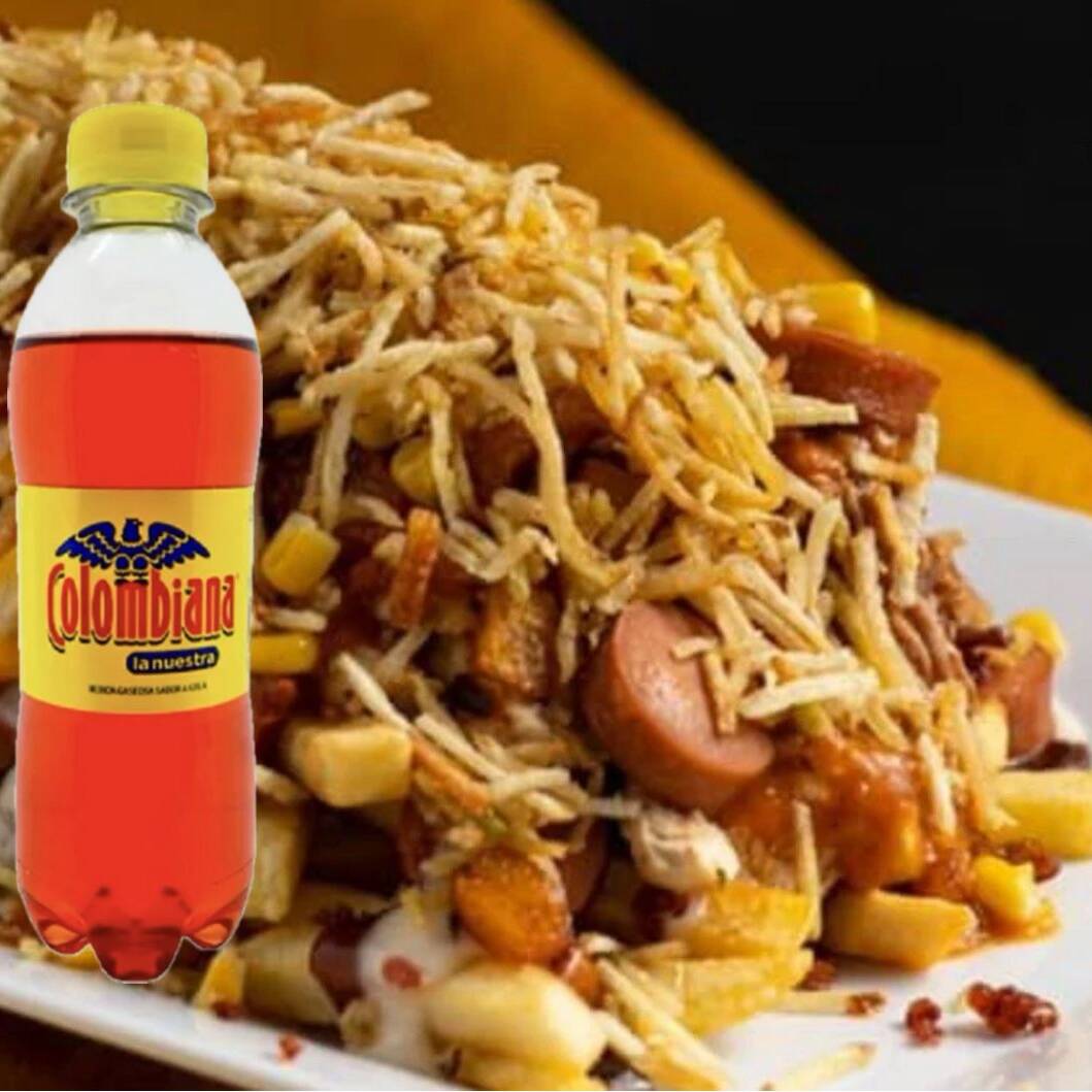 Salchipapa Criolla Caribeña mas Gaseosa 250ml
