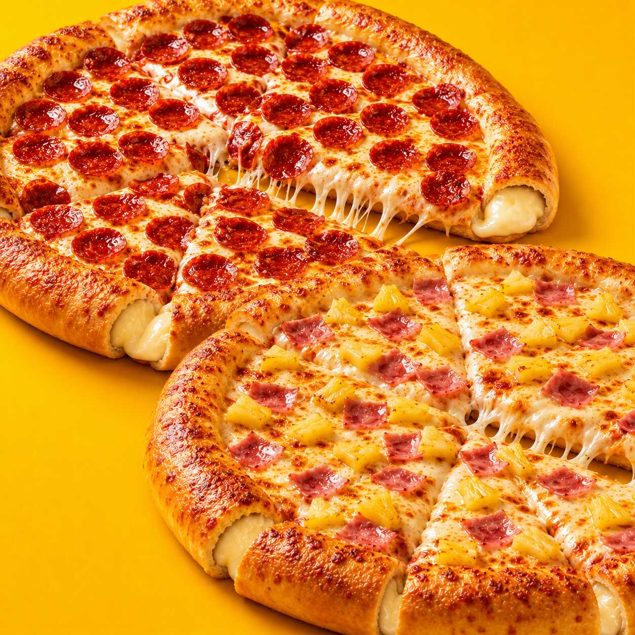 Combos pizzas con orilla rellena