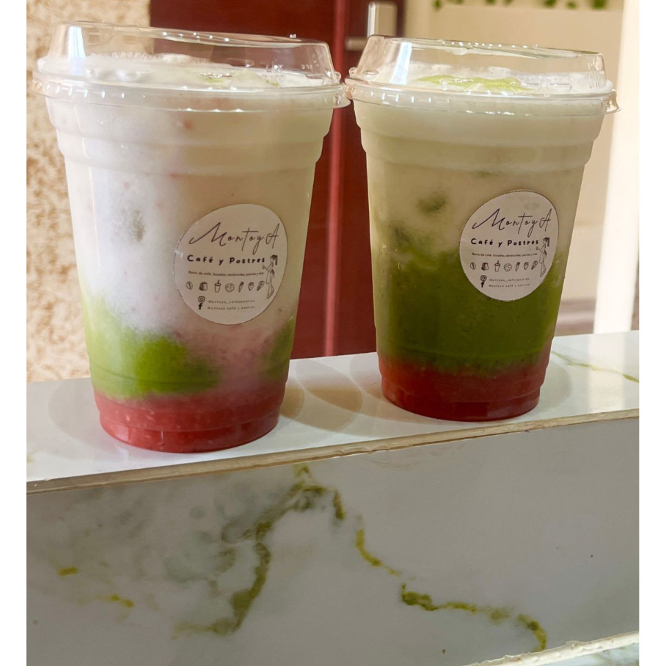 Strawberry Matcha Latte 16 Oz