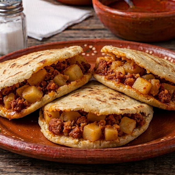 Gorditas Papas con Chorizo