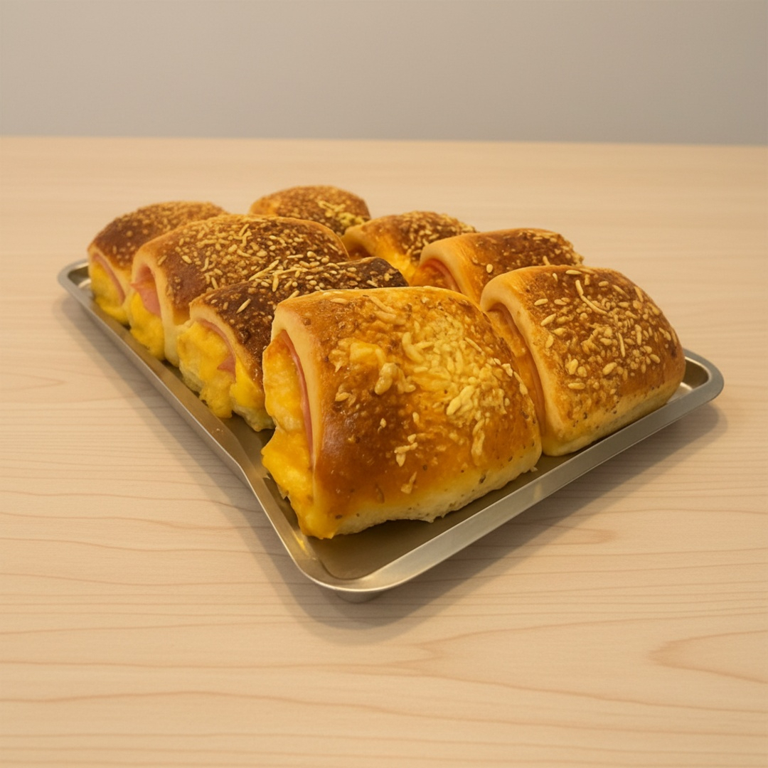 Salgado clássico e saboroso, preparado com massa macia e recheado com a combinação perfeita de presunto, queijo e tomate.