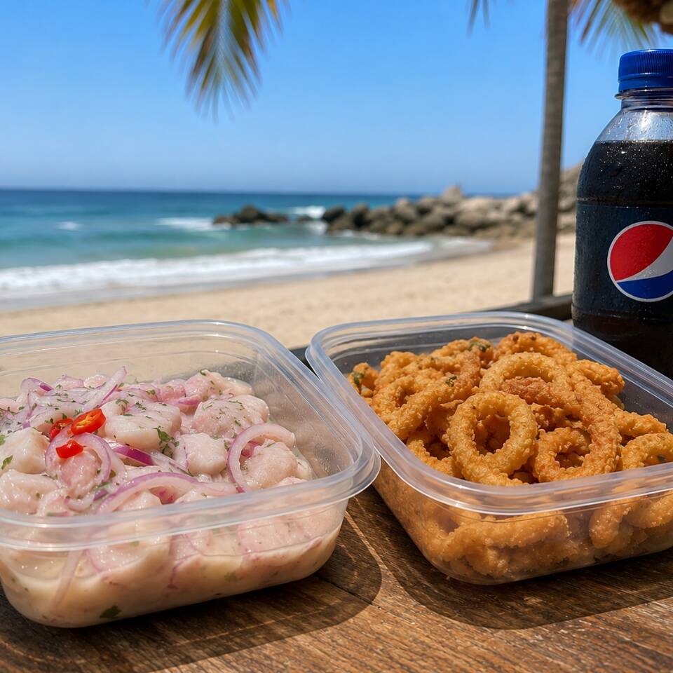 Pota JR+ Ceviche de PescadoJR+gaseosa300ml