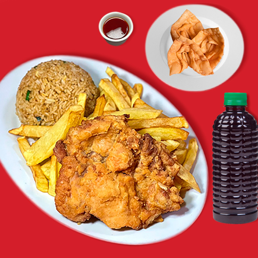 Mostrito + Wantan Frito (3 Unid) + Chicha Morada