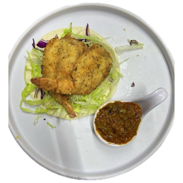 TACO DE CAMARON EMPANIZADO