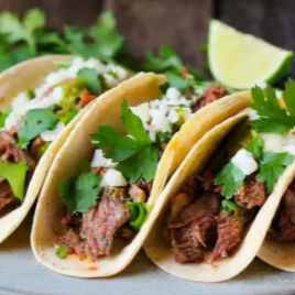 ORDEN DE 4 TACOS BARBACOA 100% LABIO DE RES