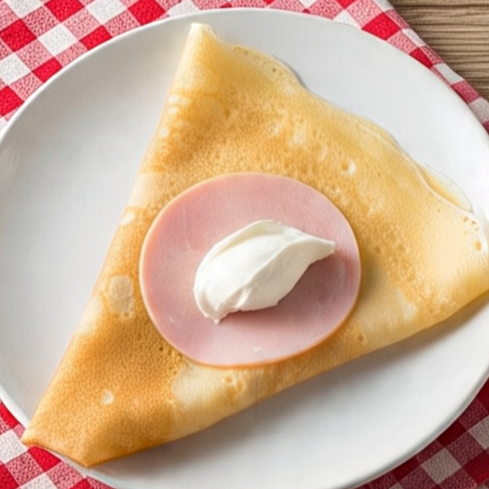 Una Crepa Chica de Jamón y Queso Philadelphia