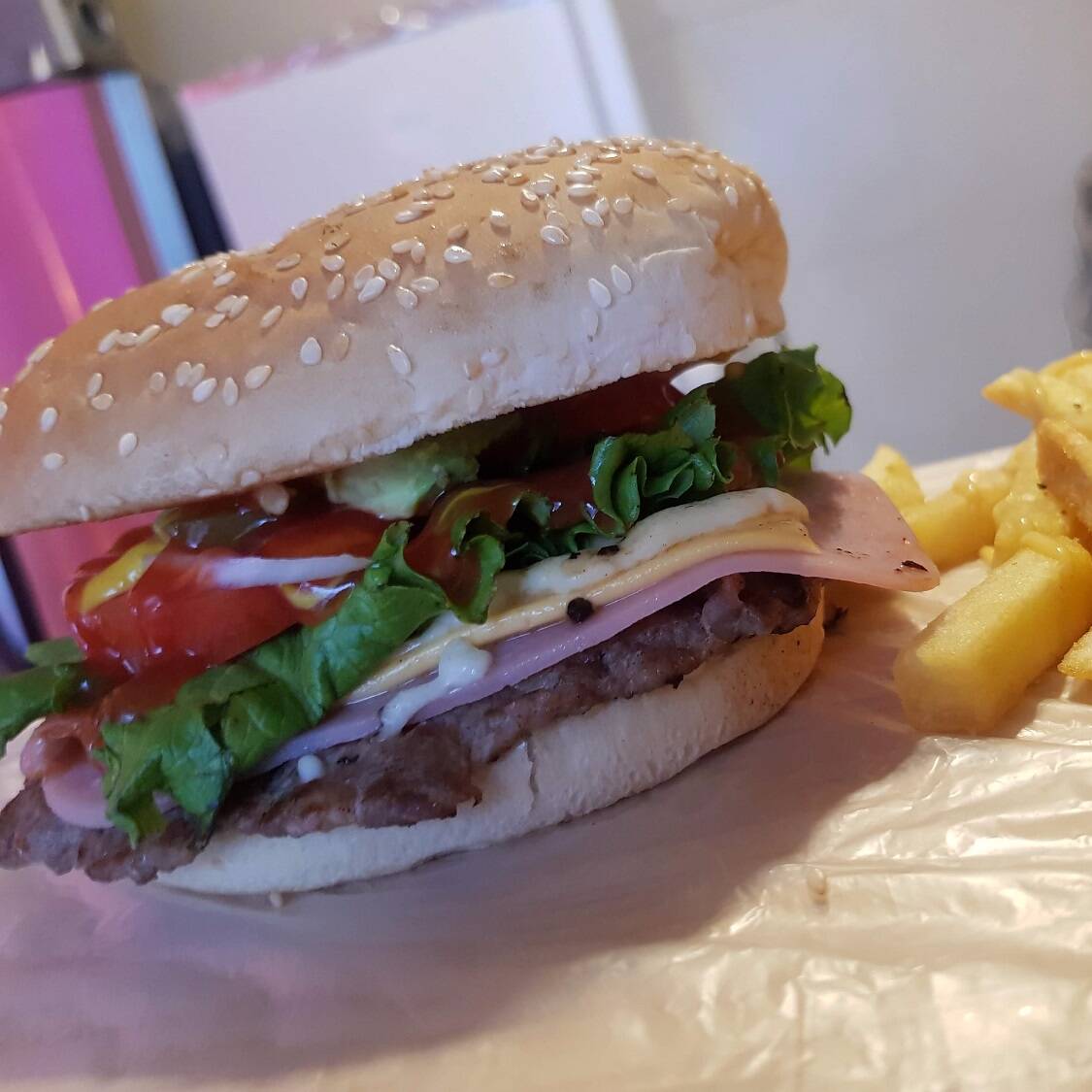 Hamburguesa Sencilla Amarillo