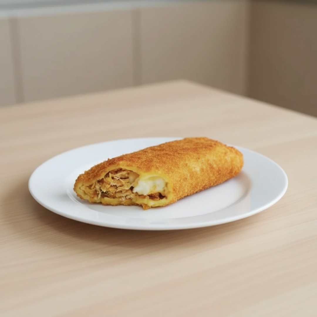 O Clássico pastel de frango com tempero da casa