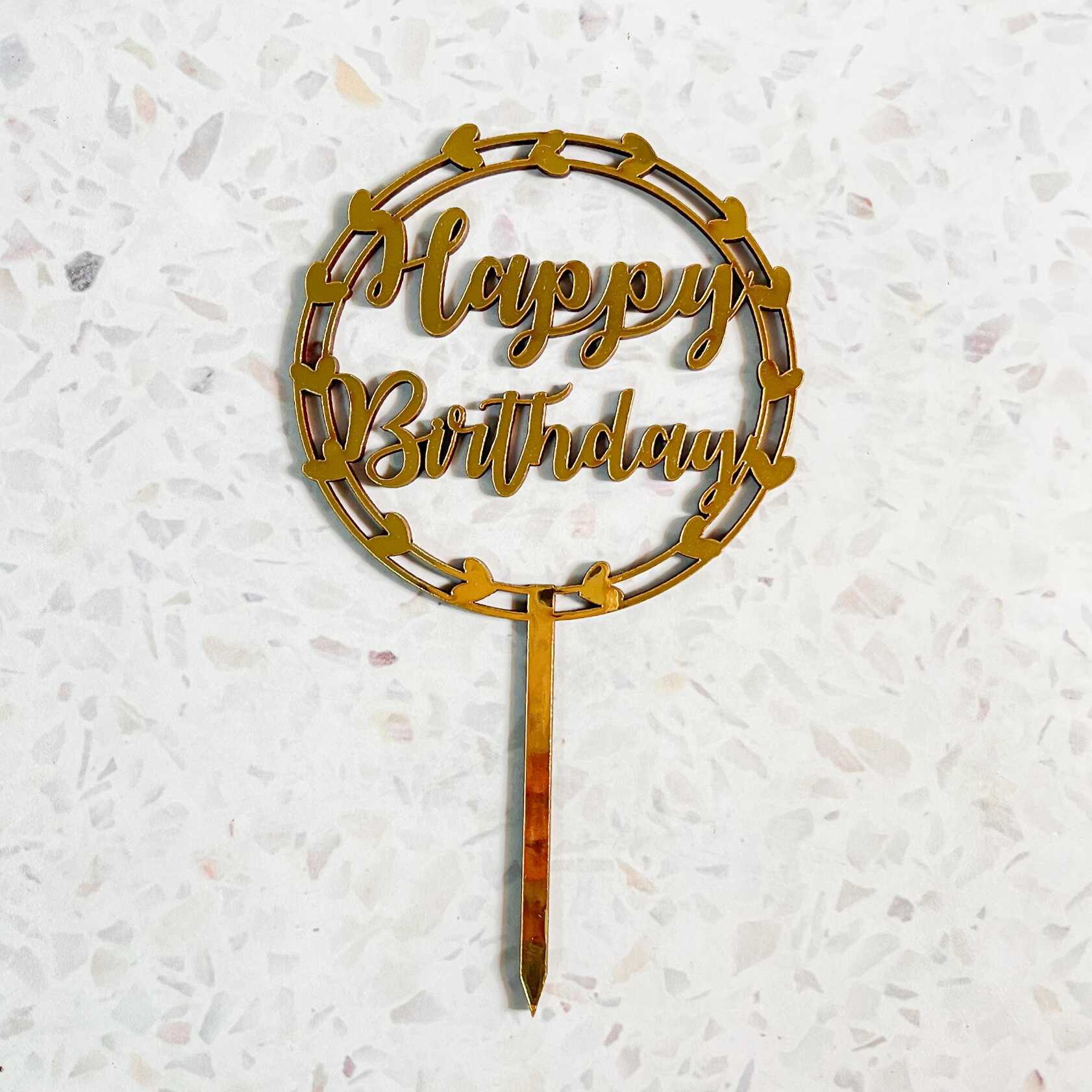 Topper Happy Birthday Corazón