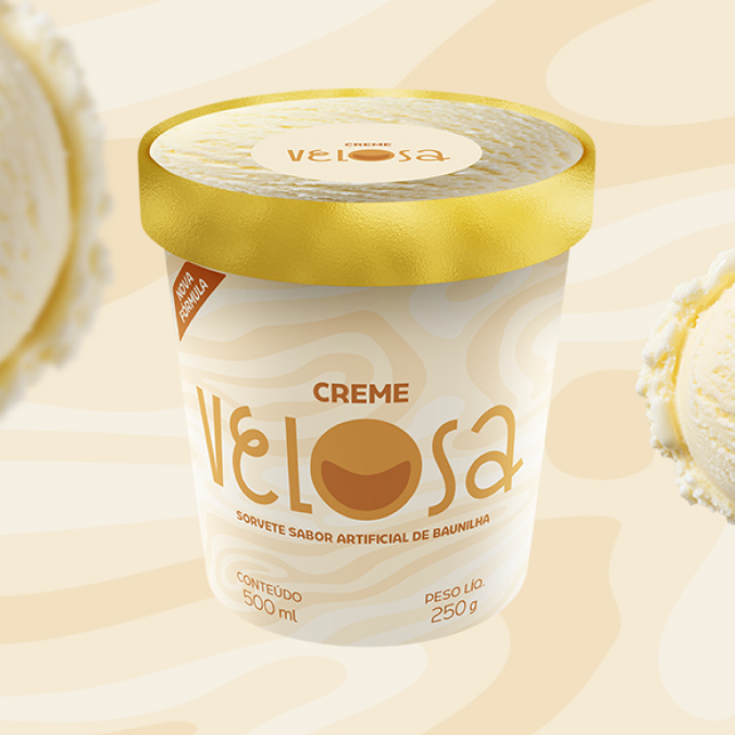 Sorvete clássico de creme. Delicioso sozinho e perfeito para acompanhar sua sobremesa favorita.
