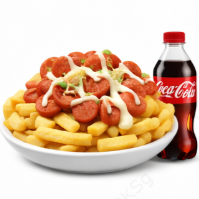 Salchipapas Personal + Gaseosa 250 Ml