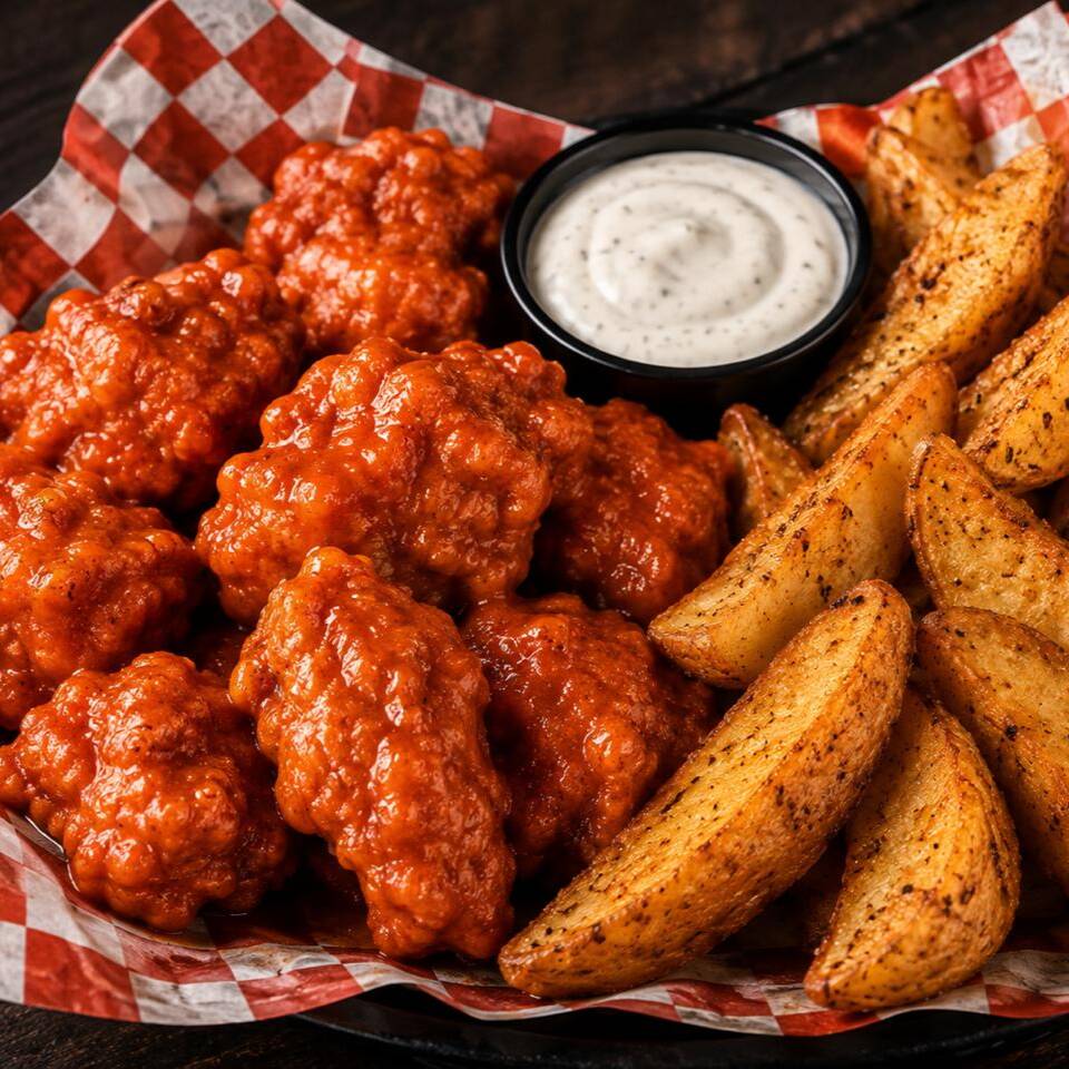 Boneles, Papas, Ranch, Salsa a Elegir Bbq, Búfalo