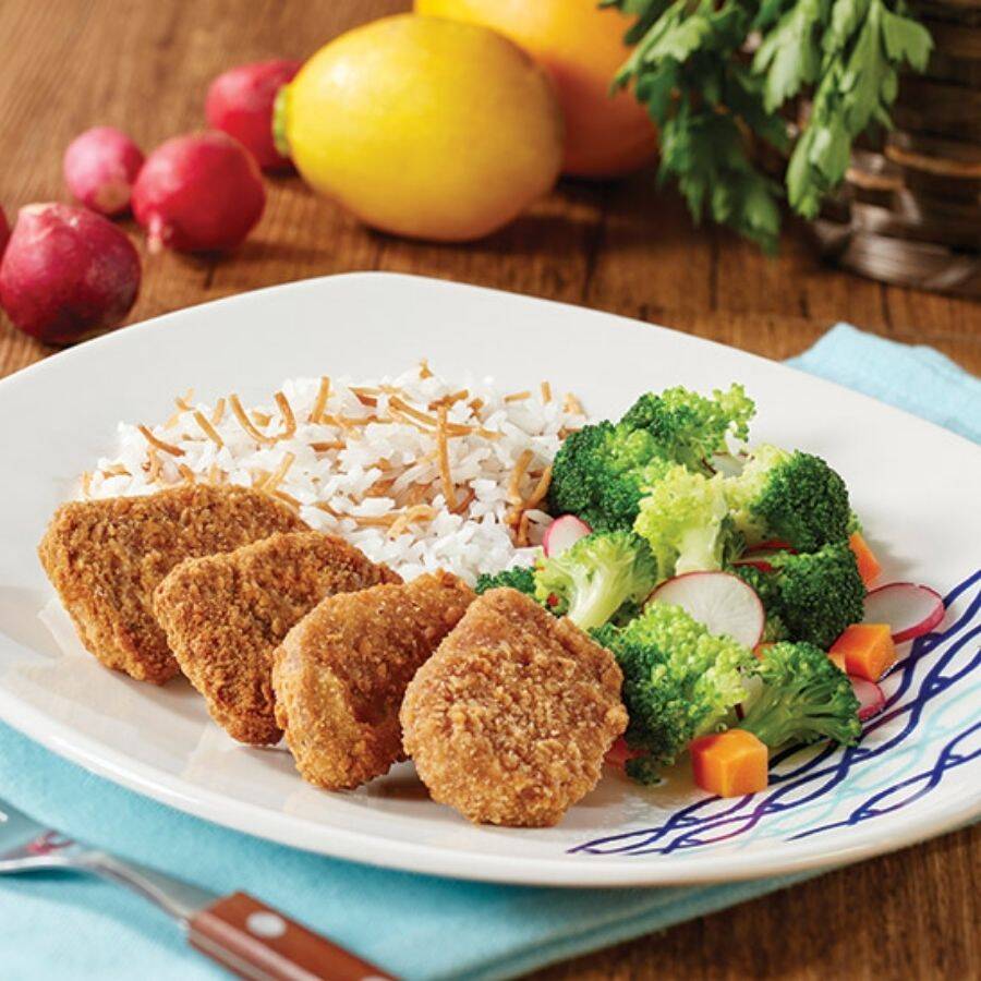 Nuggets con Arroz y Ensalada