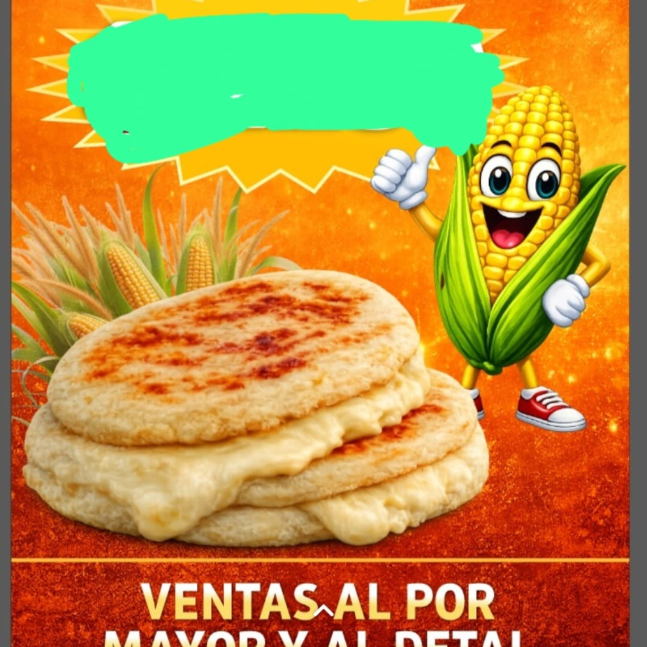 dos arepas de maiz con queso mozarella