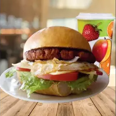 Combo Sándwich Hamburguesa, Queso, Jamón y Jugo