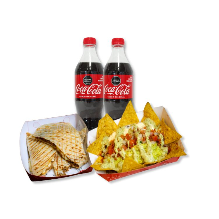Dúo Nachos Quesadilla más Bebida