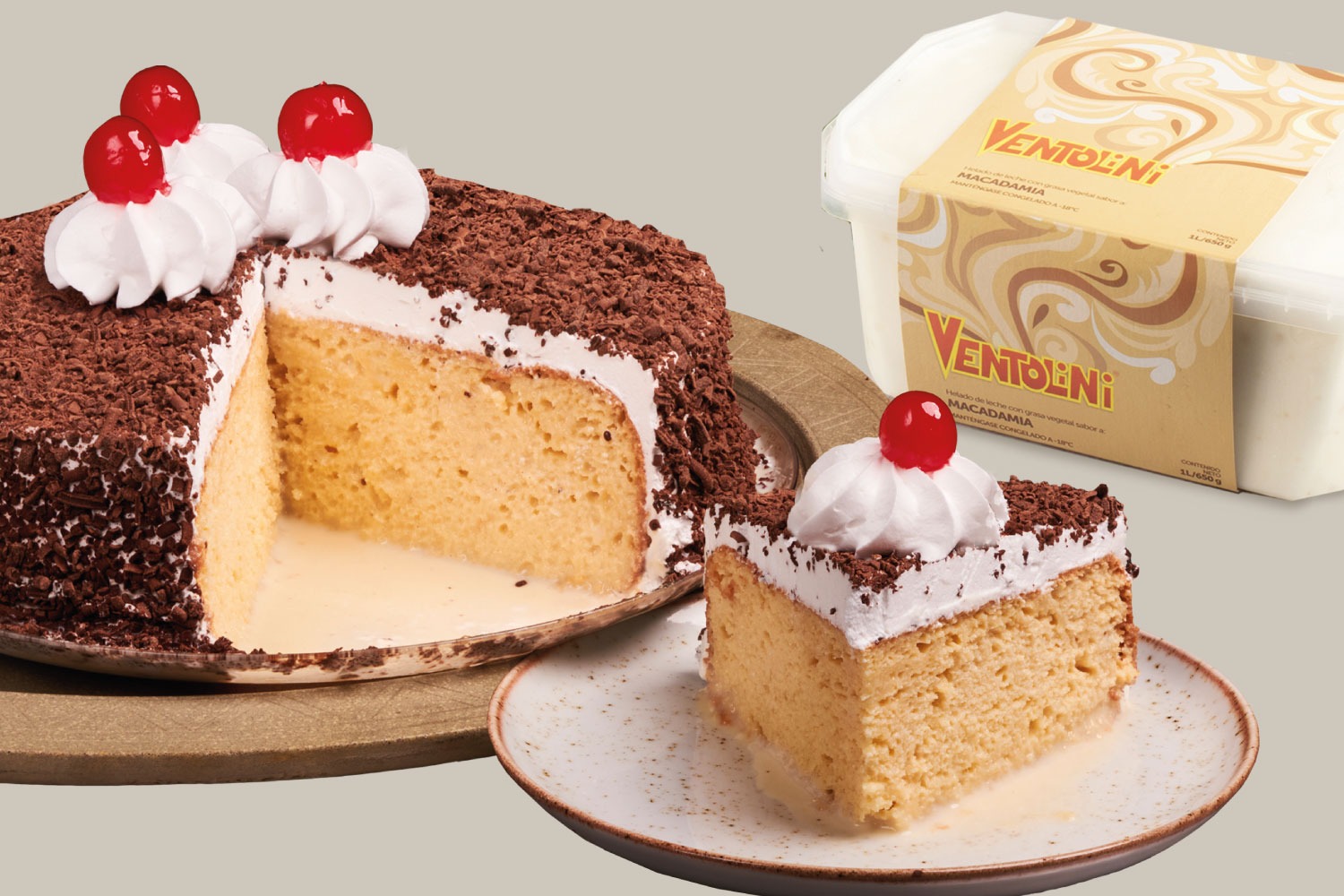 Torta 3 Leches Vainilla + Litro.