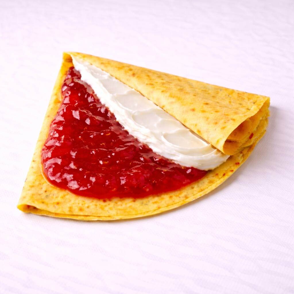 Crepa de Mermelada de Fresa y Queso Philadelphia