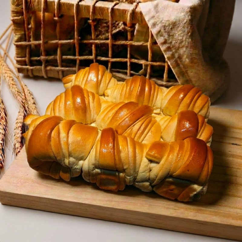 Croissant macio, dourado e amanteigado — leve, fofinho e com aquele sabor irresistível de padaria. Perfeito para o café da manhã ou lanche da tarde.
