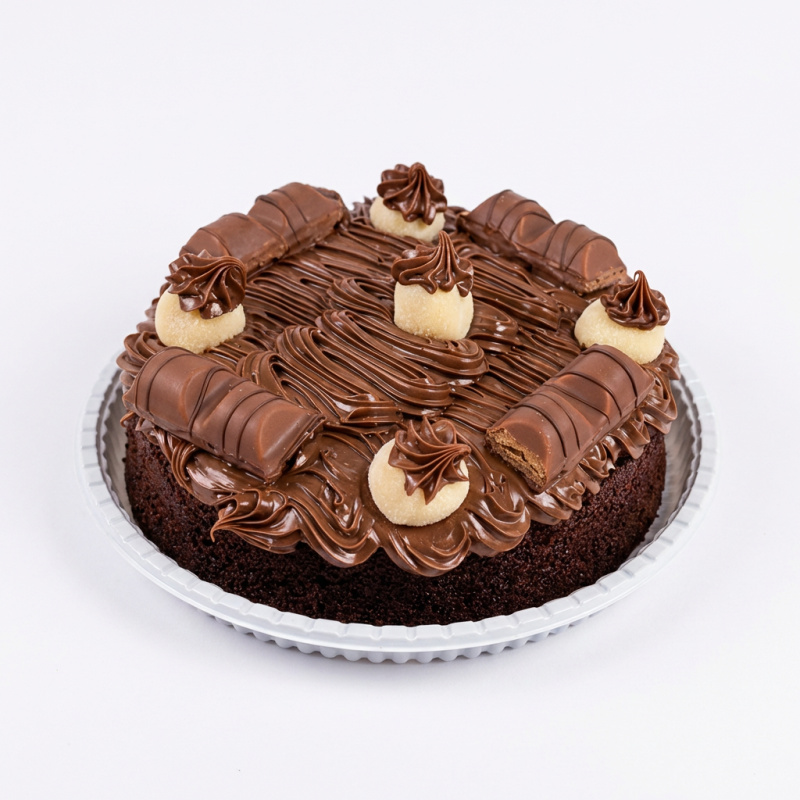 Bolo piscininha com recheio de creme de Ninho com Nutella com Kinder Bueno,Delicie-se com o nosso Bolo Piscininha feito com Creme de Ninho e Nutella. Esta delícia irresistível pesa em média 850 gramas e pode ser compartilhada por 5 a 8 pessoas.