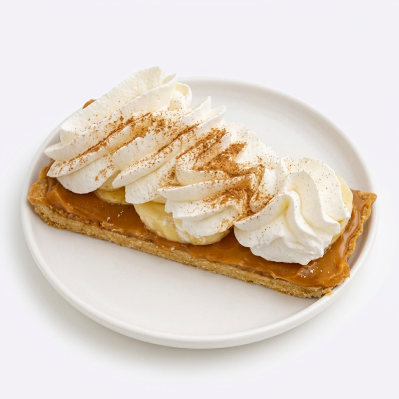 Camada cremosa de doce de leite, bananas frescas e chantilly leve, finalizada com toque de canela — doce, clássica e irresistível.
Peso: 140g • Serve: 1 pessoa