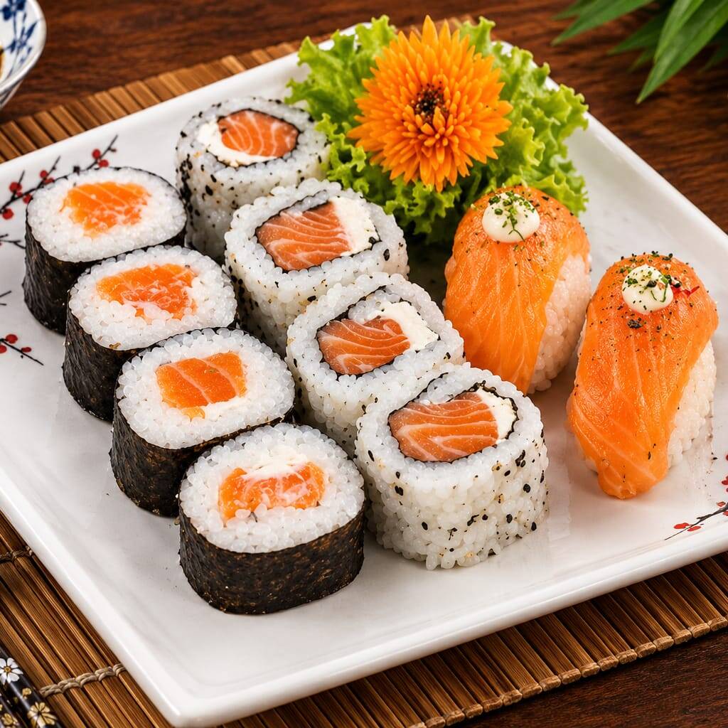 04 MAKI FILADELFIA 04 URAMAKI FILADELFIA 02 NIGUIRI SALMÃO