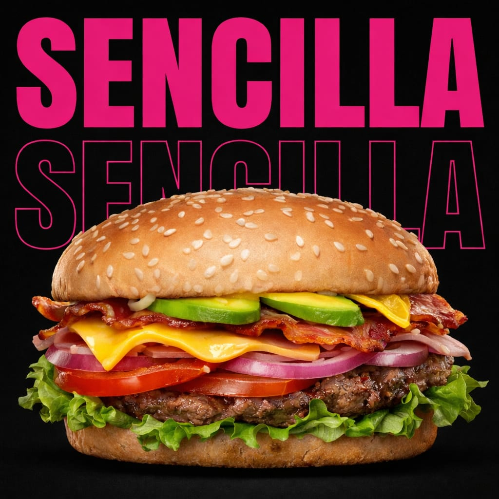 4 Hamburguesas Sencillas de Carne