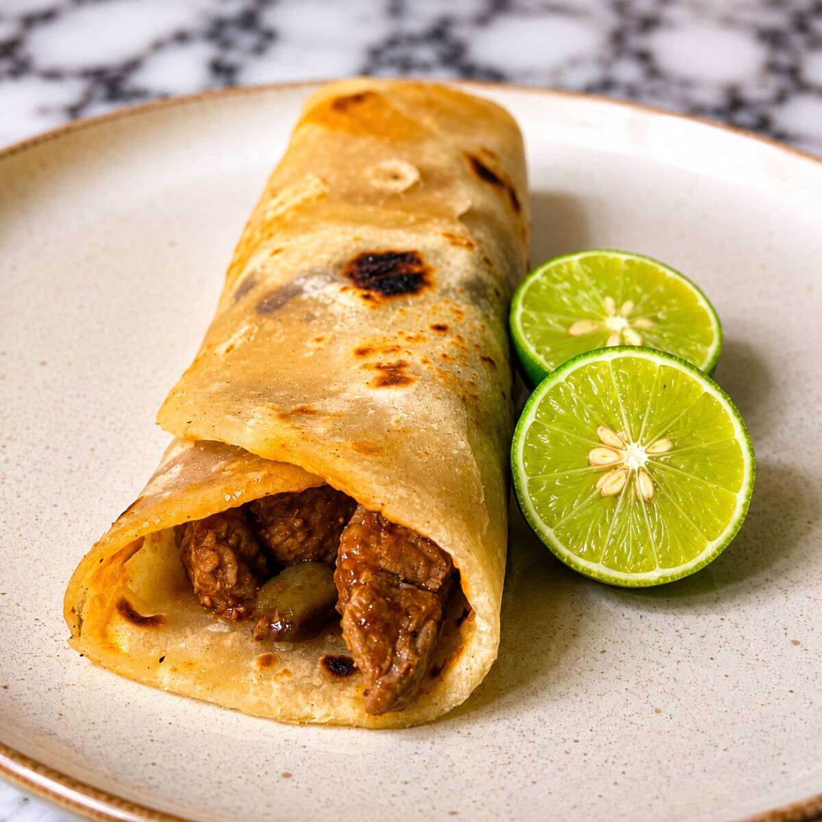 Taco de Pierna en Salsa Roja con Nopal