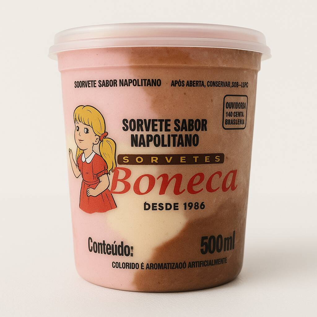 SORVETE DE NAPOLITANO 500ML