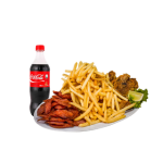 Porção trio + bacon e cheddar + 2 molhos +Coca-Cola Sabor Original 1l