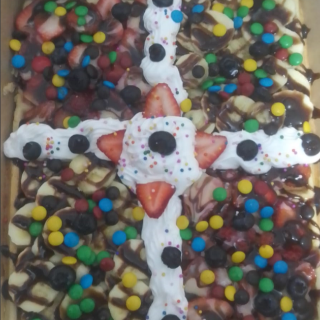 Waffle de Fruta con Chin Chin