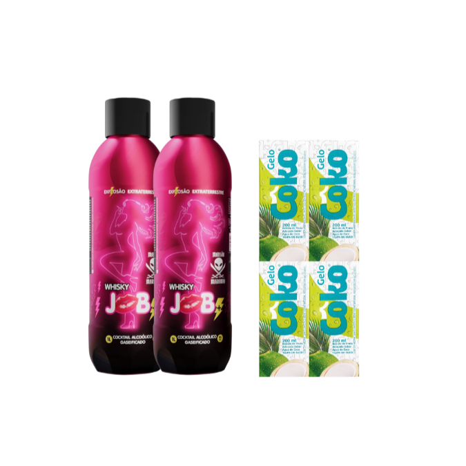 2 Garrafas 1L + 4 Gelos de Coco + 4 Copos