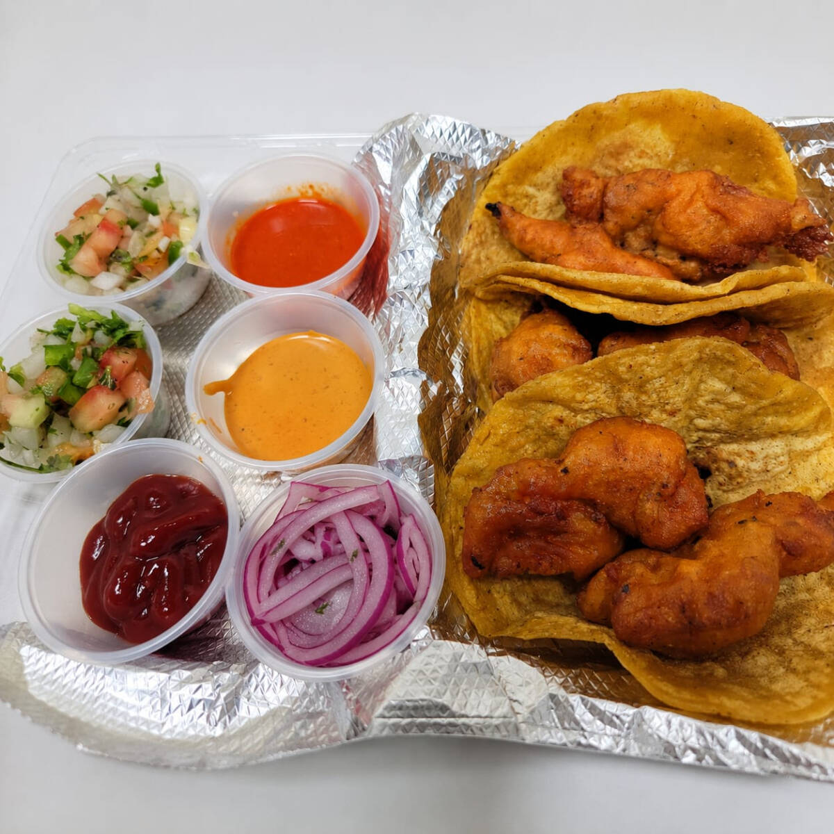 orden de 3 tacos camaron