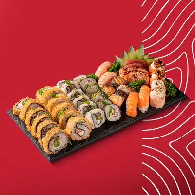 6 Hot Uramaki Salmão 6 Roll Uramaki Salmão 2 Joe Crispy 2 Joe Toast 2 Sashimi de Atum 2 Sashimi de Salmão Toast 2 Sushi de Atum 2 Sushi de Salmão 2 Sushi Skin 6 Roll Philadelphia Ebi 6 Hot Roll Phildelphia Ebi