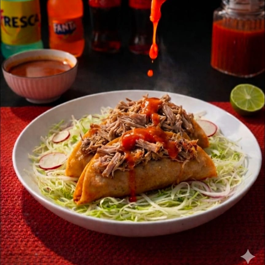 Taco Dorado con Carne