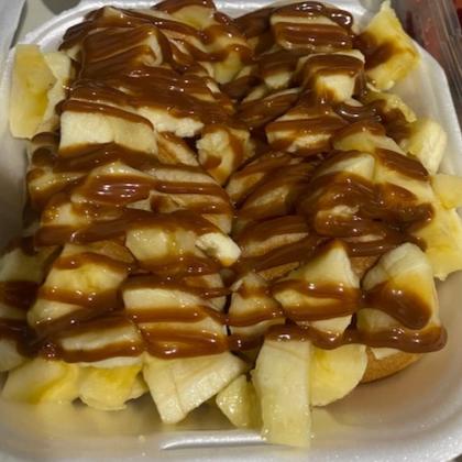 MINI HOTCAKES PLATANO CON CAJETA(14 PIEZAS)
