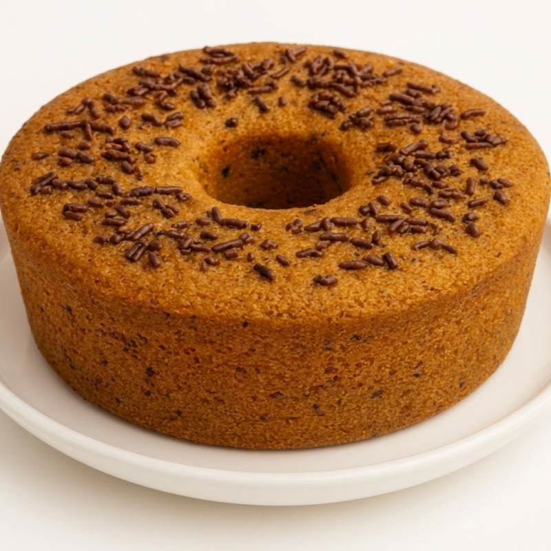 Massa macia com granulados distribuídos por toda a fatia, simples, mas irresistível em sabor e textura.
Peso: 820g • Serve: até 5 pessoas