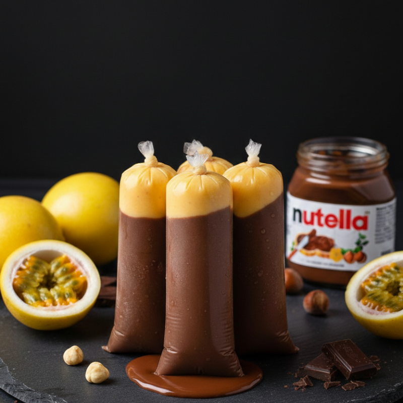 Descubra o irresistível Geladinho Gourmet de Maracujá com Nutella! Esta delícia, com uma textura incrivelmente cremosa e macia, é feita com a autenticidade do sabor exótico do maracujá, perfeitamente equilibrada com a indulgência e riqueza da Nutella. Este geladinho não é apenas um refresco, mas uma experiência gourmet que cativa o paladar. Uma combinação inusitada que promete surpreender até os gostos mais refinados. Venha saborear essa experiência única!
