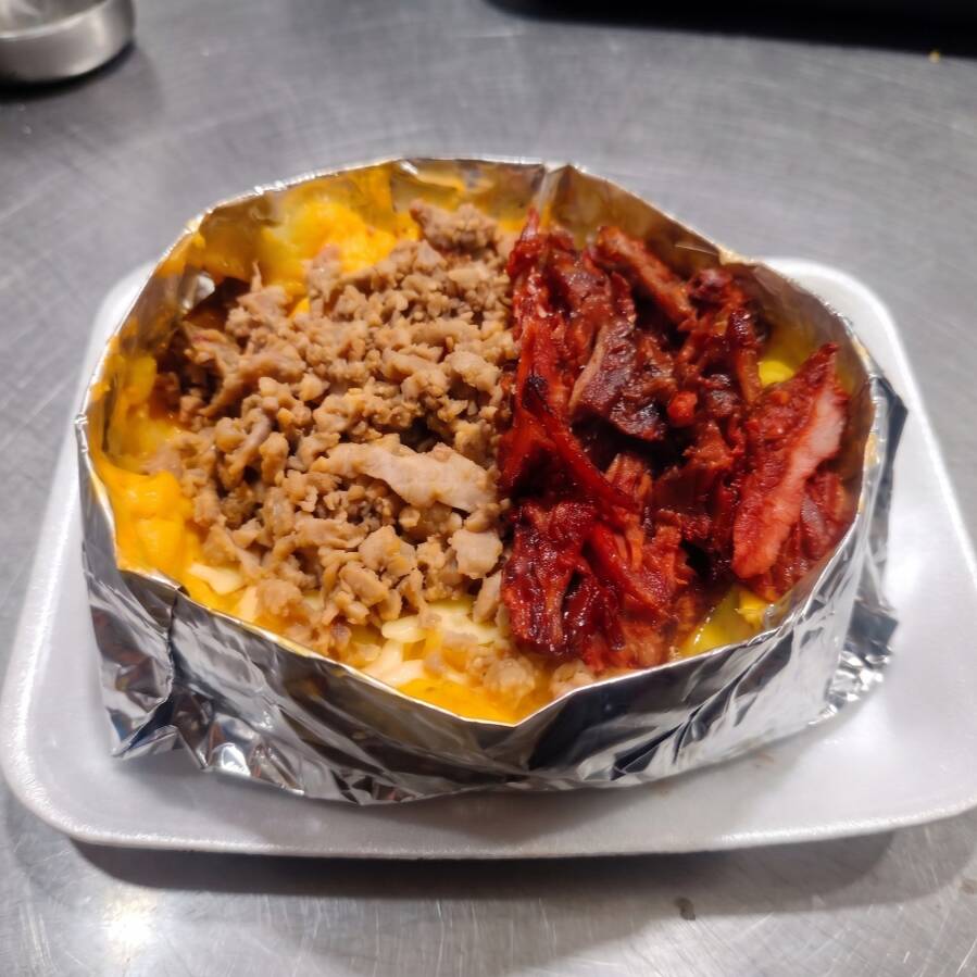 Papa Asada Mixta de Bistec y Trompo
